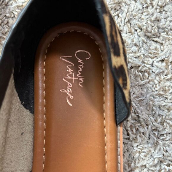 Crown Vintage Leopard Calf Hair Slide on Flats - Picture 5 of 6